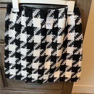 LOFT Tweed Houndstooth A-Line Skirt